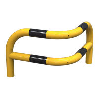 Rohová nájezdová ochrana s výztuží, k zabetonování, výška 43 cm, žluto-černá