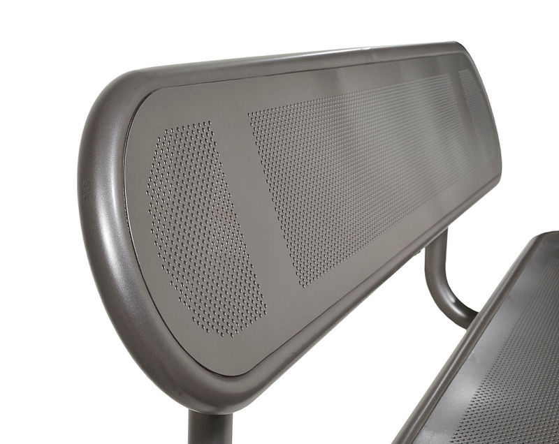 (obrázek pro) Lavička ESTORIL s opěradlem, celokovová, 180 cm, hlavice INOX